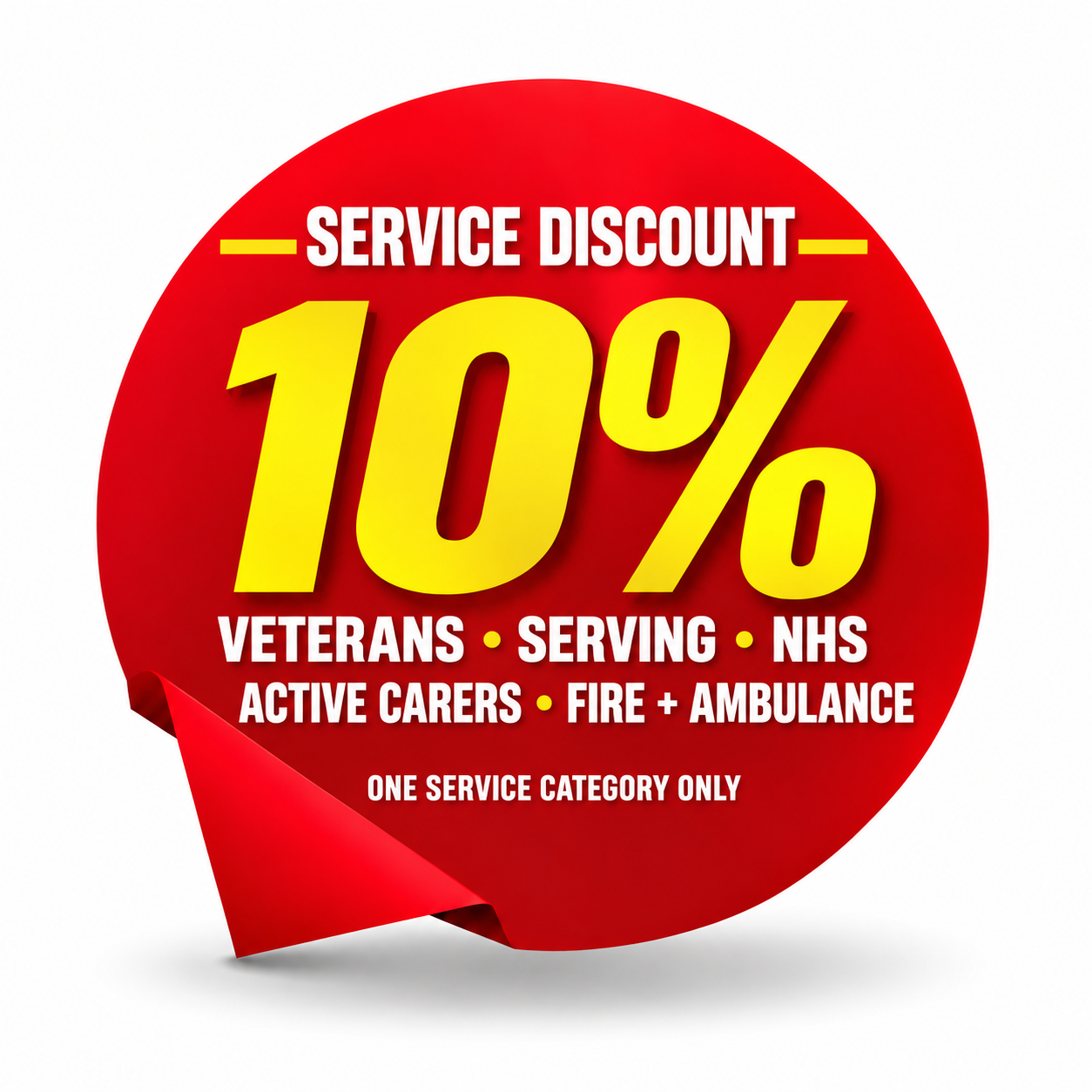 One eligible service category: 10 percent